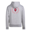 Indiana Hoosiers Adidas 3 Stripe Fashion Full Zip Grey Jacket - Back View