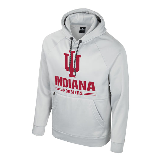 Indiana Hoosiers Big Print Hooded Grey Sweatshirt - Front View