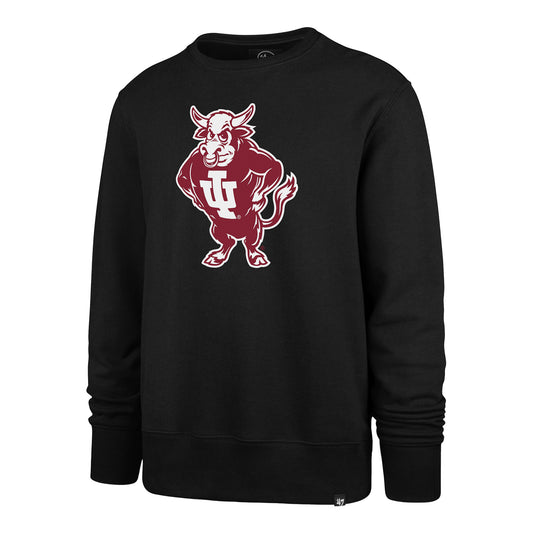 Indiana Hoosiers Bison Black Crewneck Sweatshirt - Front View