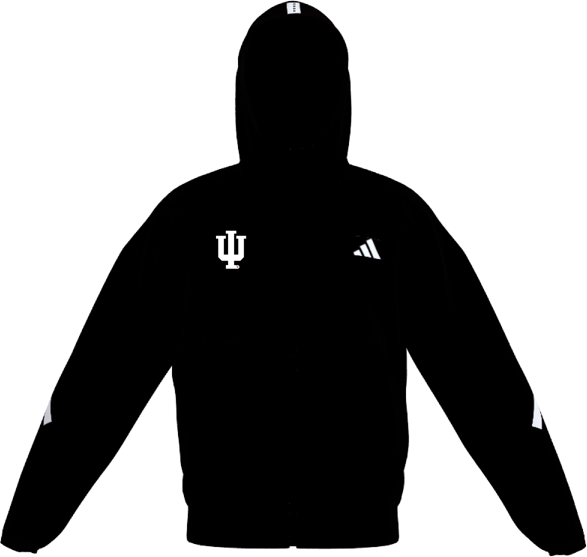 Indiana Hoosiers Full Zip Z.N.E. Hooded Black Sweatshirt - Front View