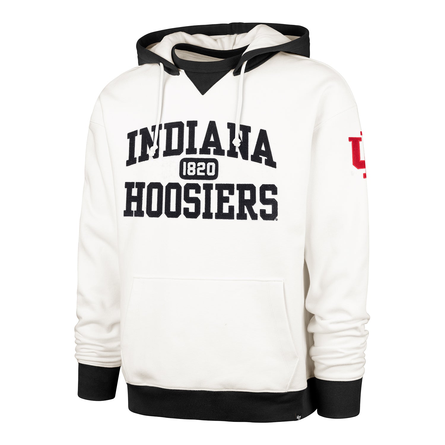 Indiana Hoosiers 47 Brand White Skipper Hooded Sweatshirt - Front View