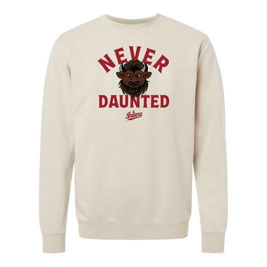 Indiana Hoosiers Hoosiers the Bison Never Daunted Crewneck - Front View