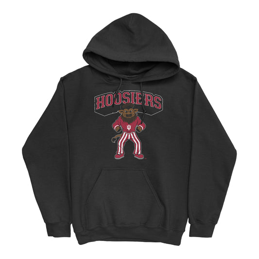 Indiana Hoosiers Hoosier the Bison Black Hooded Sweatshirt