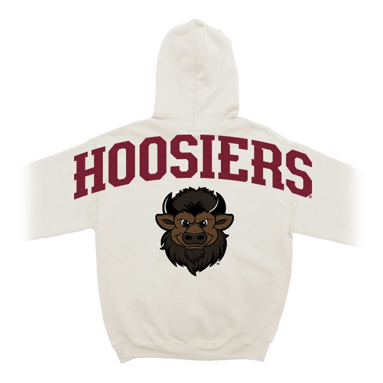 Indiana Hoosiers Chenille Mascot Hooded Sweatshirt - Back View