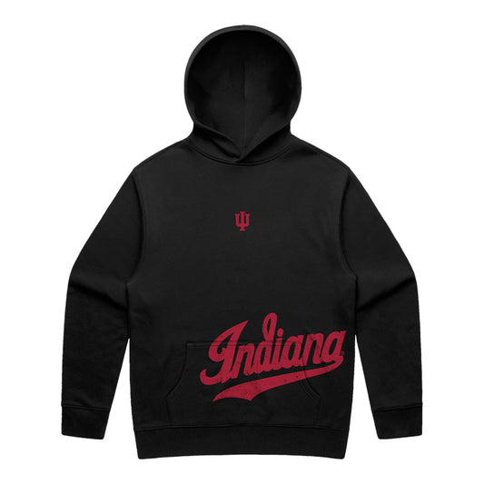 Indiana Hoosiers Black Script Hooded Sweatshirt - Front View