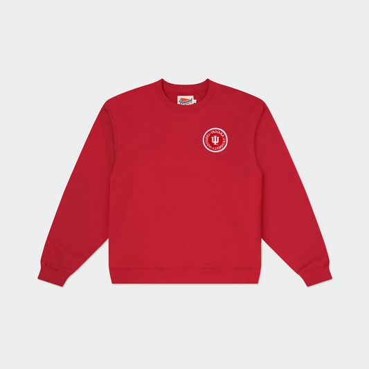 Indiana Hoosiers Campus Heritage Red Crewneck Sweatshirt - Front View