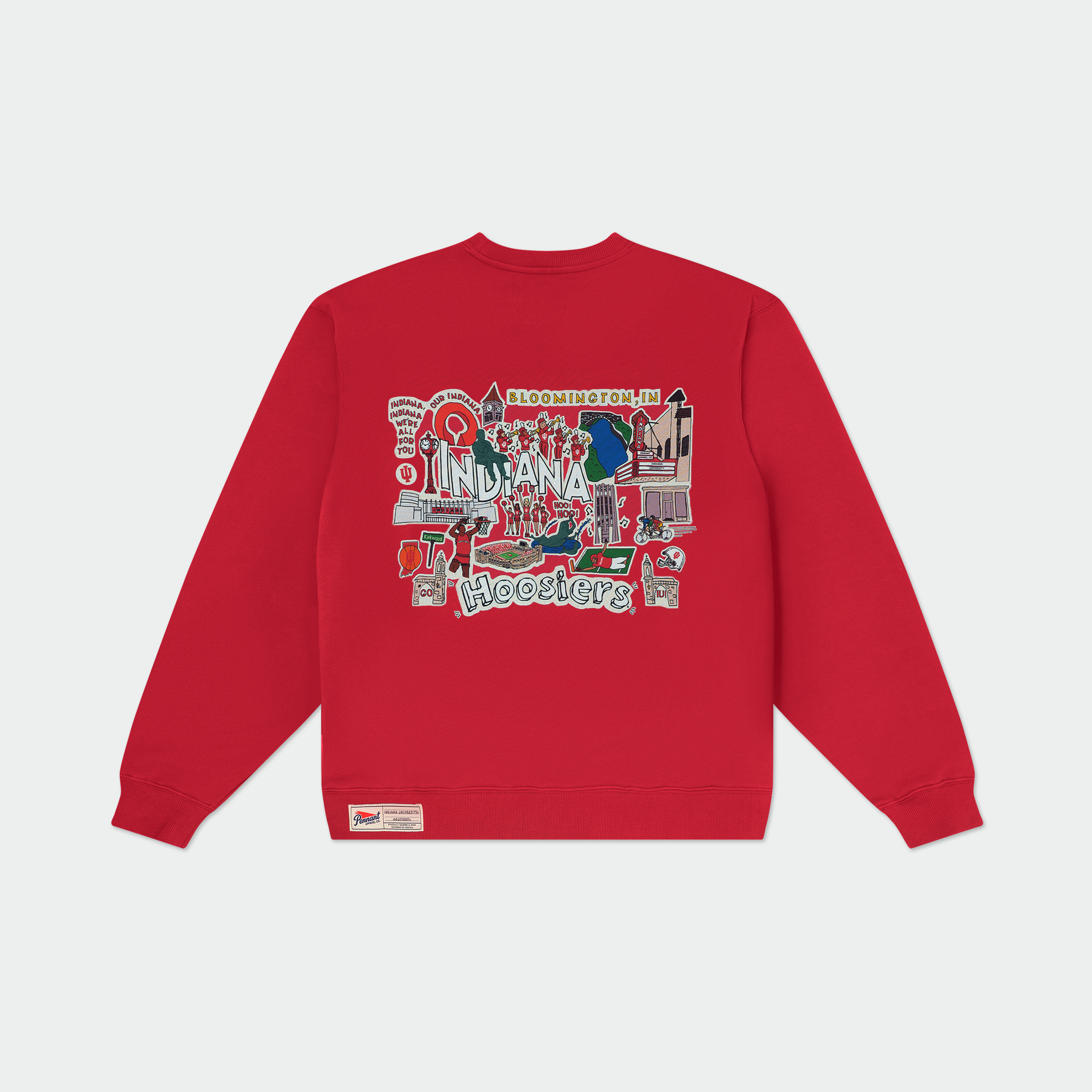 Indiana Hoosiers Campus Heritage Red Crewneck Sweatshirt - Back View