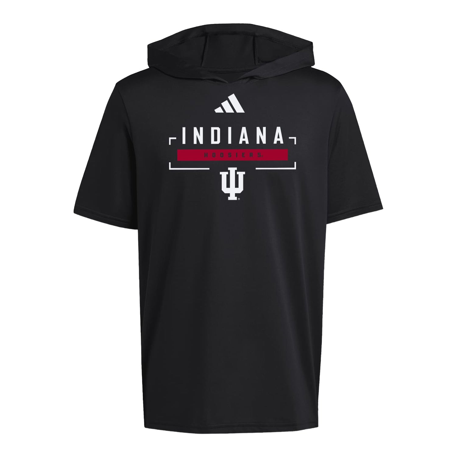 Indiana Hoosiers adidas Indiana Red Line Black Hoodie - Front View