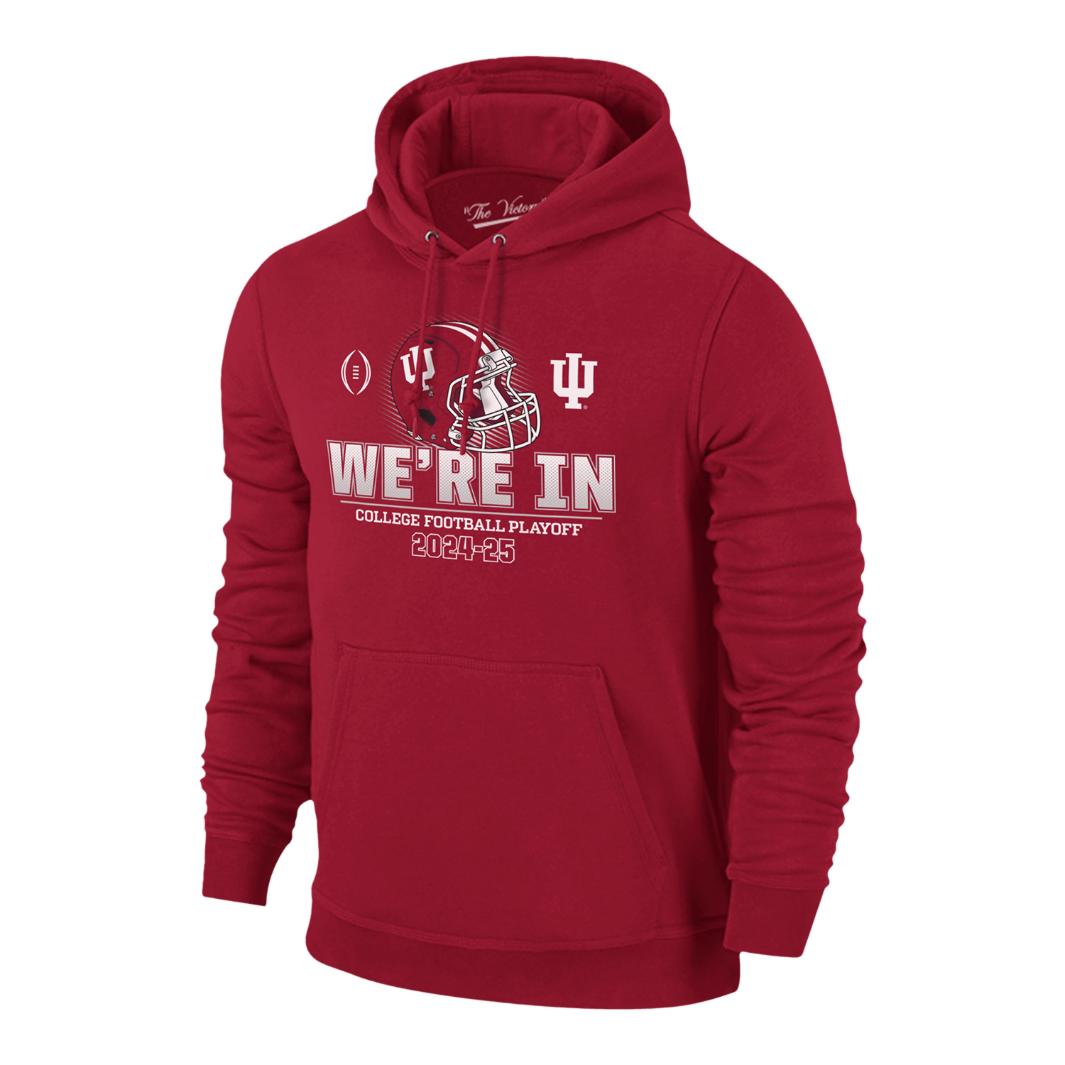 Indiana Hoosiers CFP 2024-25 12 Team Crimson Hooded Sweatshirt - Front View