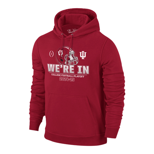 Indiana Hoosiers CFP 2024-25 12 Team Crimson Hooded Sweatshirt - Front View