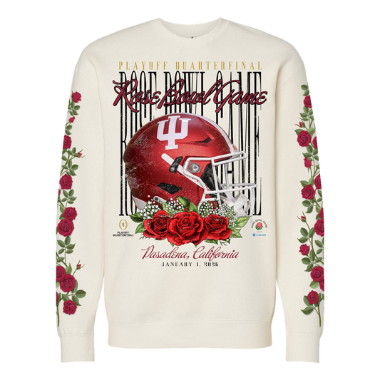 Indiana Hoosiers Something Inked 2026 Rose Bowl Vintage Helmet Graphic Crewneck Sweatshirt