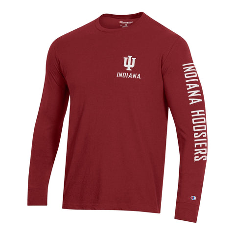 Indiana Hoosiers 3-Hit Print Crimson Long Sleeve T-Shirt - Front View