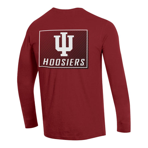 Indiana Hoosiers 3-Hit Print Crimson Long Sleeve T-Shirt - Back View