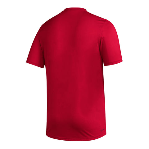 Indiana Hoosiers Adidas Pre-Game Hoosier Nation Crimson T-Shirt - Back View