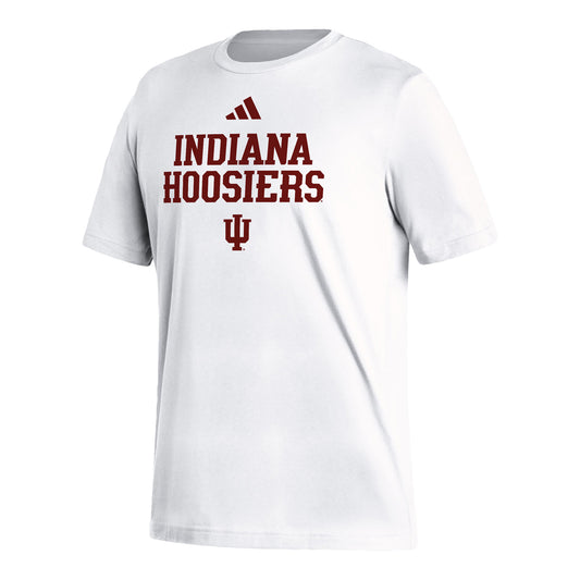 Indiana Hoosiers Adidas Fresh Wordmark White T-Shirt - Front View