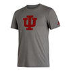 Indiana Hoosiers Adidas Core Blend Grey T-Shirt - Front View