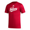 Indiana Hoosiers Adidas Pre-Game Script Crimson T-Shirt - Front View