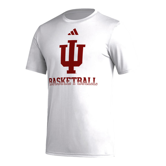 Indiana Hoosiers Adidas Locker Fade Basketball White T-Shirt - Front View