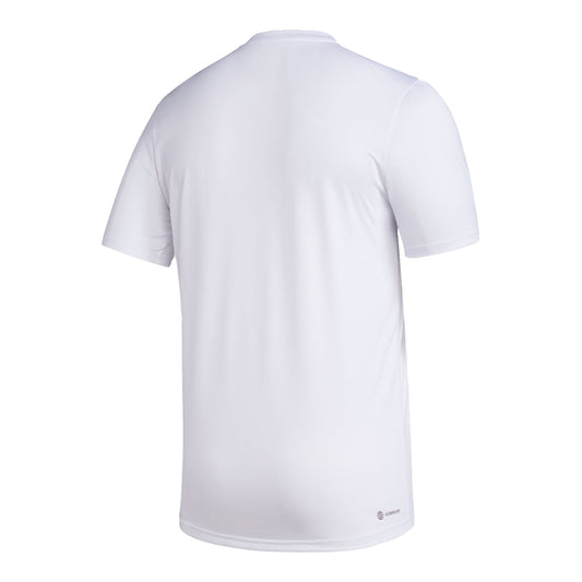 Indiana Hoosiers Adidas Locker Fade Basketball White T-Shirt - Back View