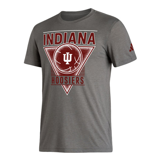 Indiana Hoosiers Adidas Diamond Blend Basketball Grey T-Shirt - Front View