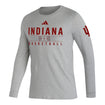 Indiana Hoosiers Adidas Locker Pre-Game Basketball Long Sleeve Grey T-Shirt
