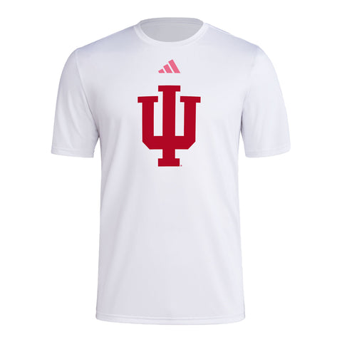 Indiana Hoosiers Adidas BHA White T-Shirt - Front View