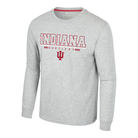 Indiana Hoosiers Hasta La Vista Long Sleeve Grey T-shirt - Front View