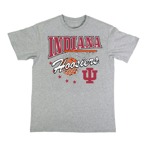 Indiana Hoosiers Classic Hoops Grey T-Shirt - Front View