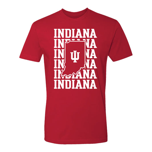 Indiana Hoosiers Repeating Wordmark Crimson T-Shirt - Front View