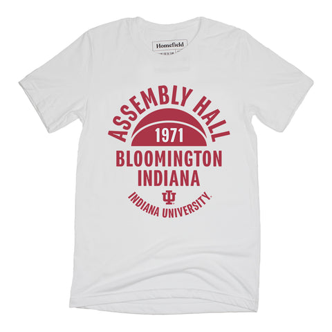 Indiana Hoosiers Assembly Hall White T-Shirt - Front View