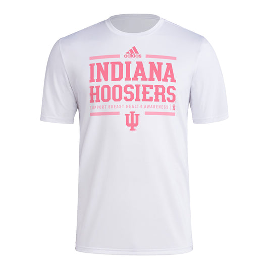 Indiana Hoosiers Adidas Breast Health Awareness White T-Shirt - Front View