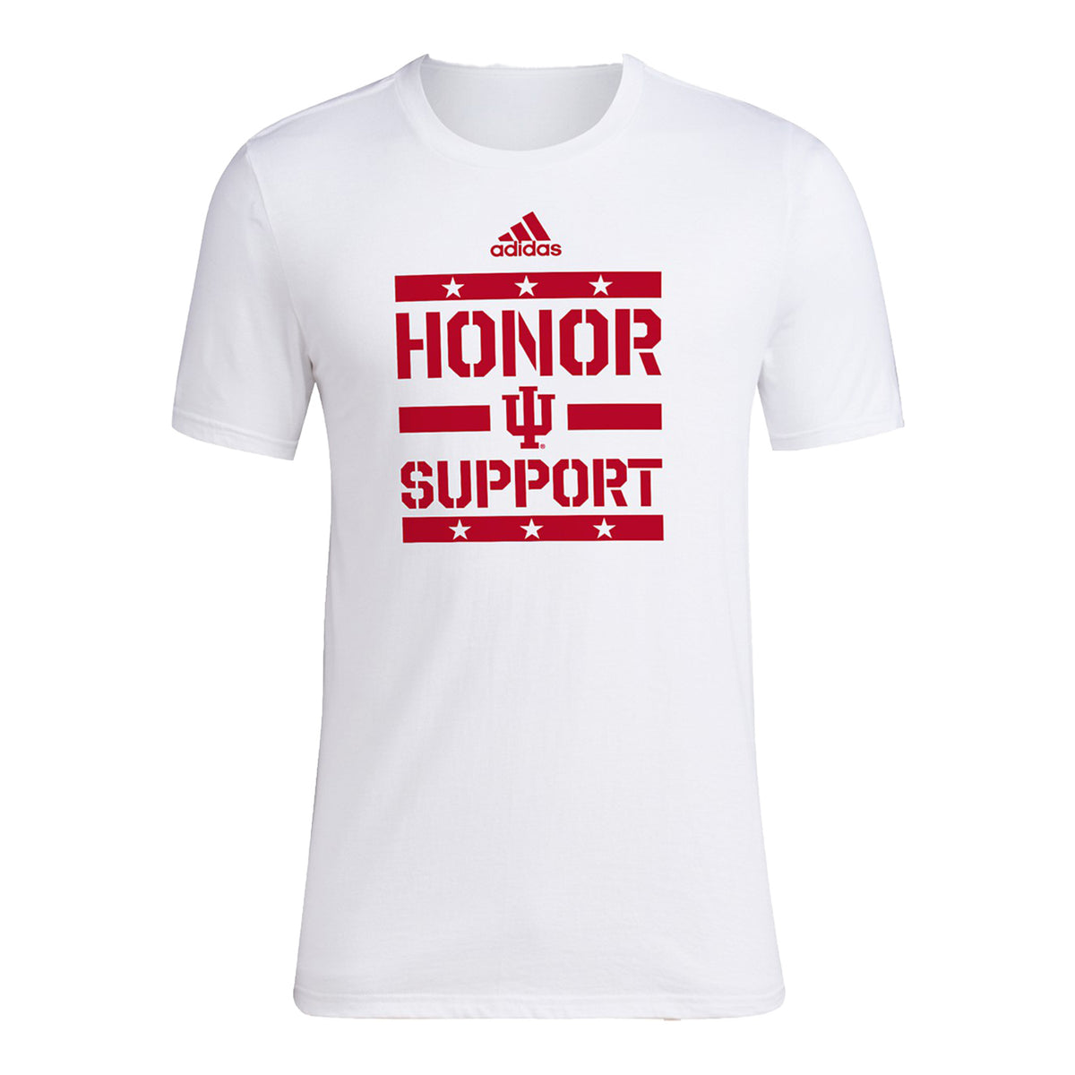 Indiana Hoosiers Adidas Honor and Support White T-Shirt - Front View