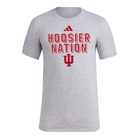 Indiana Hoosiers Adidas Hoosier Nation Grey T-Shirt - Front View