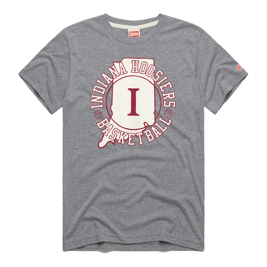 Indiana Hoosiers Basketball State Grey T-Shirt - Front View