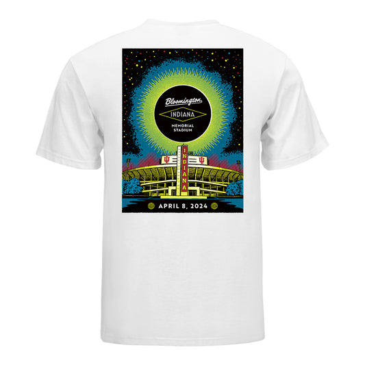 Indiana Hoosiers Memorial Stadium Total Solar Eclipse White T-Shirt - Back View