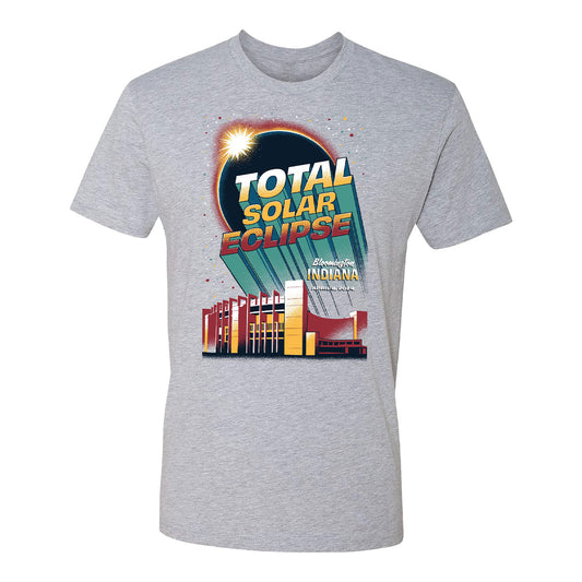 Indiana Hoosiers Assembly Hall Total Solar Eclipse Grey T-Shirt - Front View