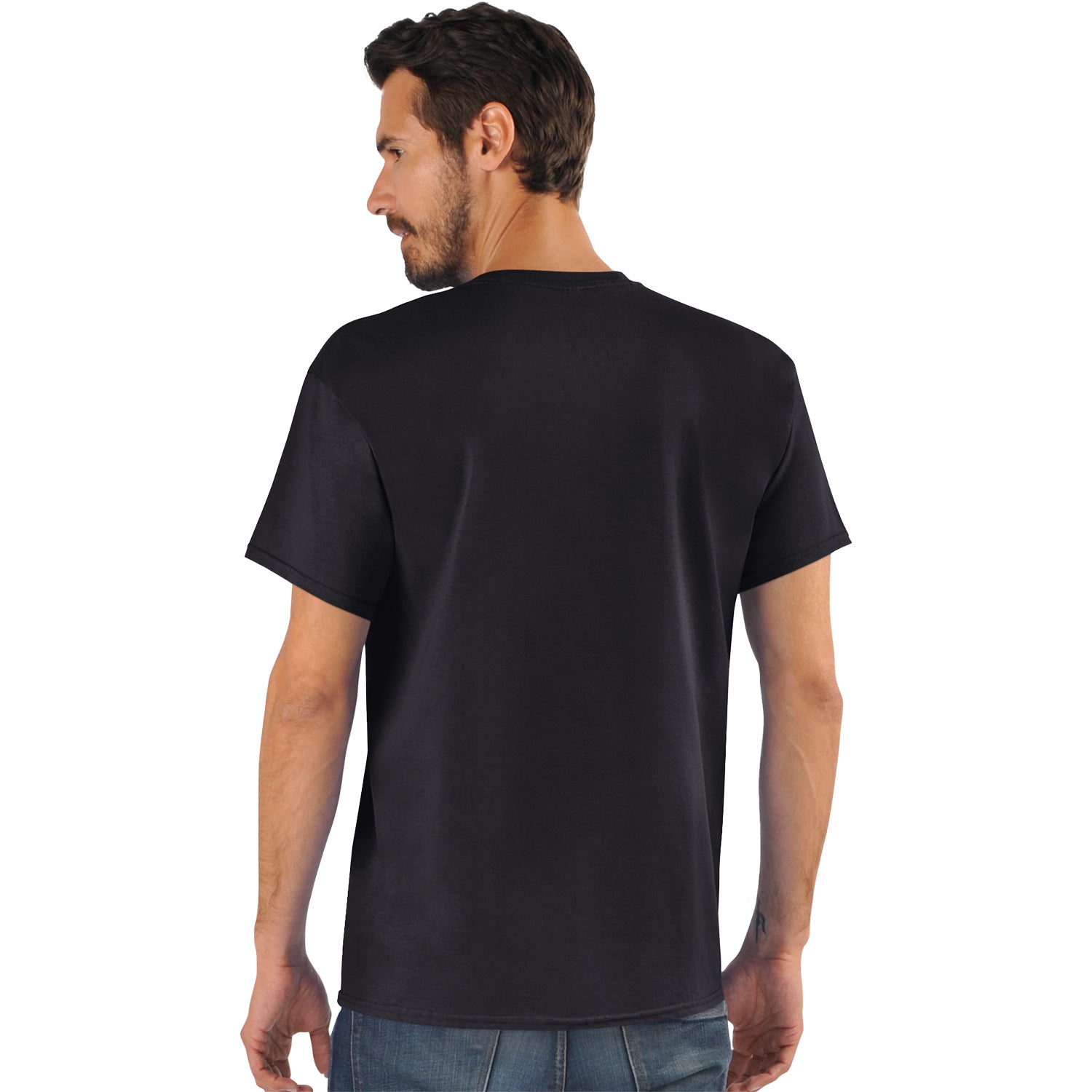 Indiana Hoosiers Football Never Daunted Black T-Shirt - Back View