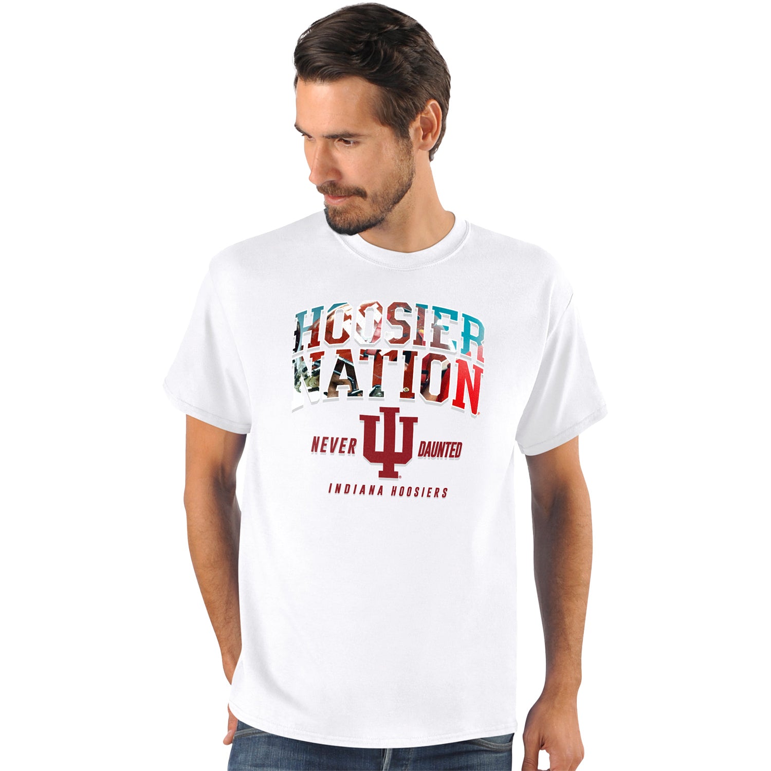 Indiana Hoosiers Football Hoosier Nation White T-Shirt - Front View