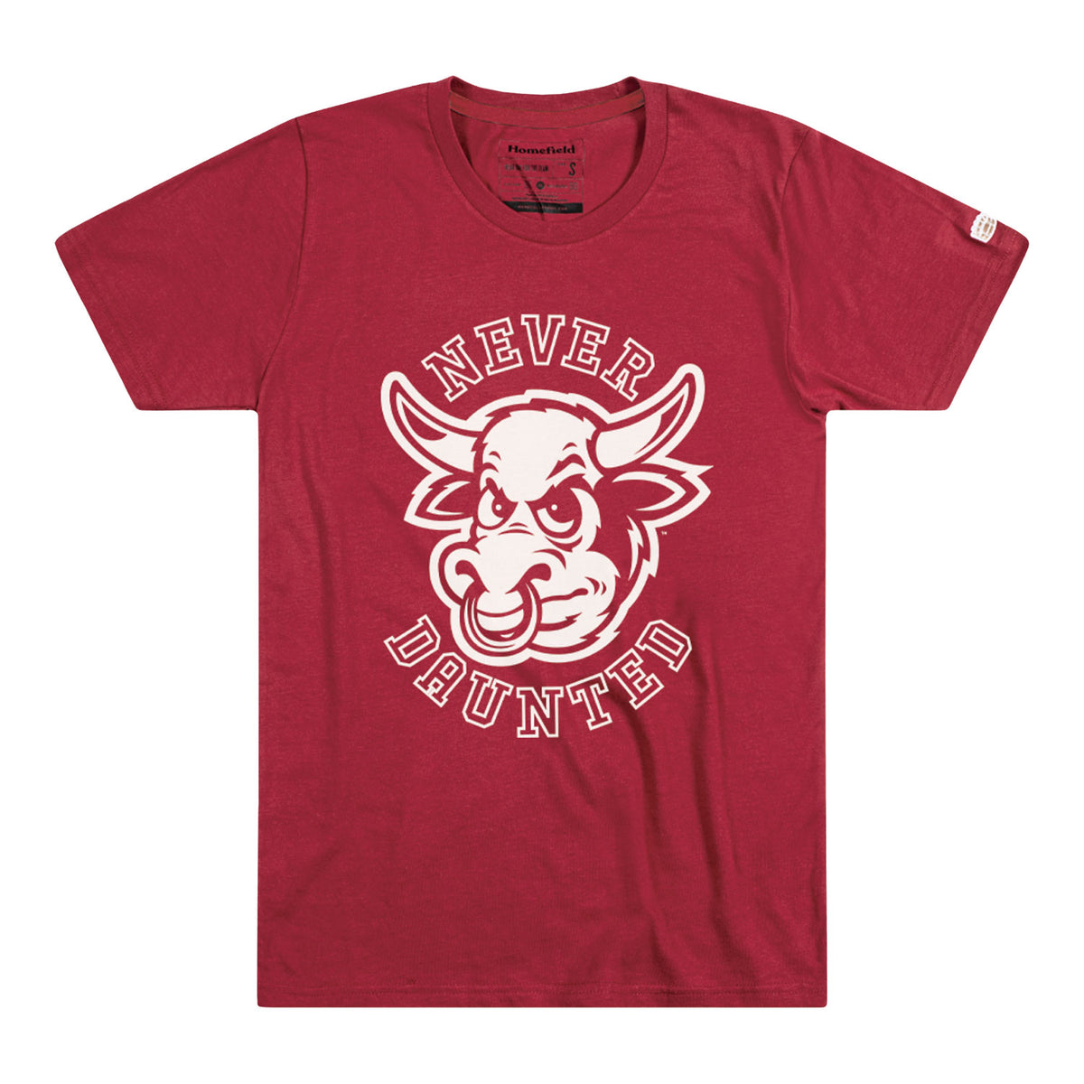 Indiana Hoosiers Never Daunted Bison Crimson T-Shirt - Front View