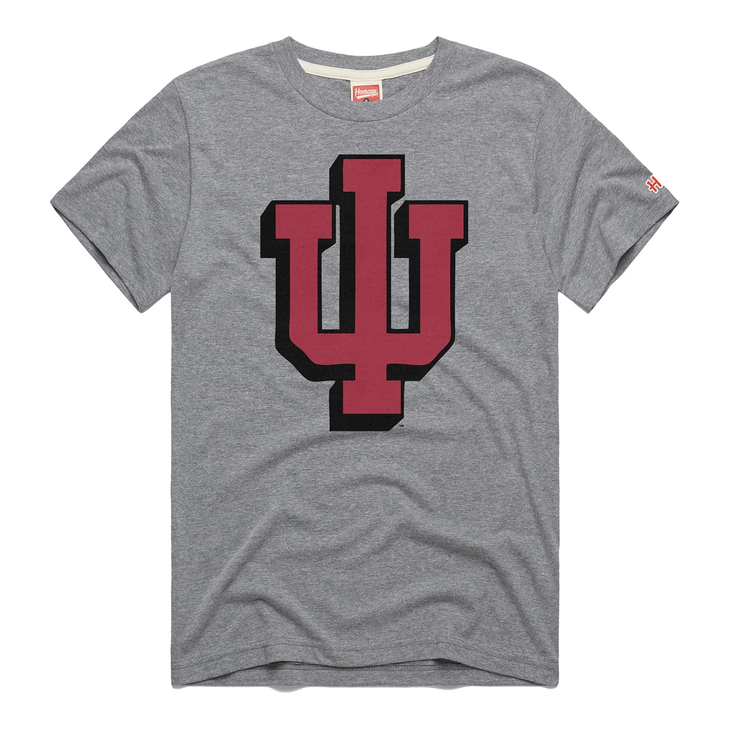 Indiana Hoosiers Vintage Trident Grey T-Shirt - Front View