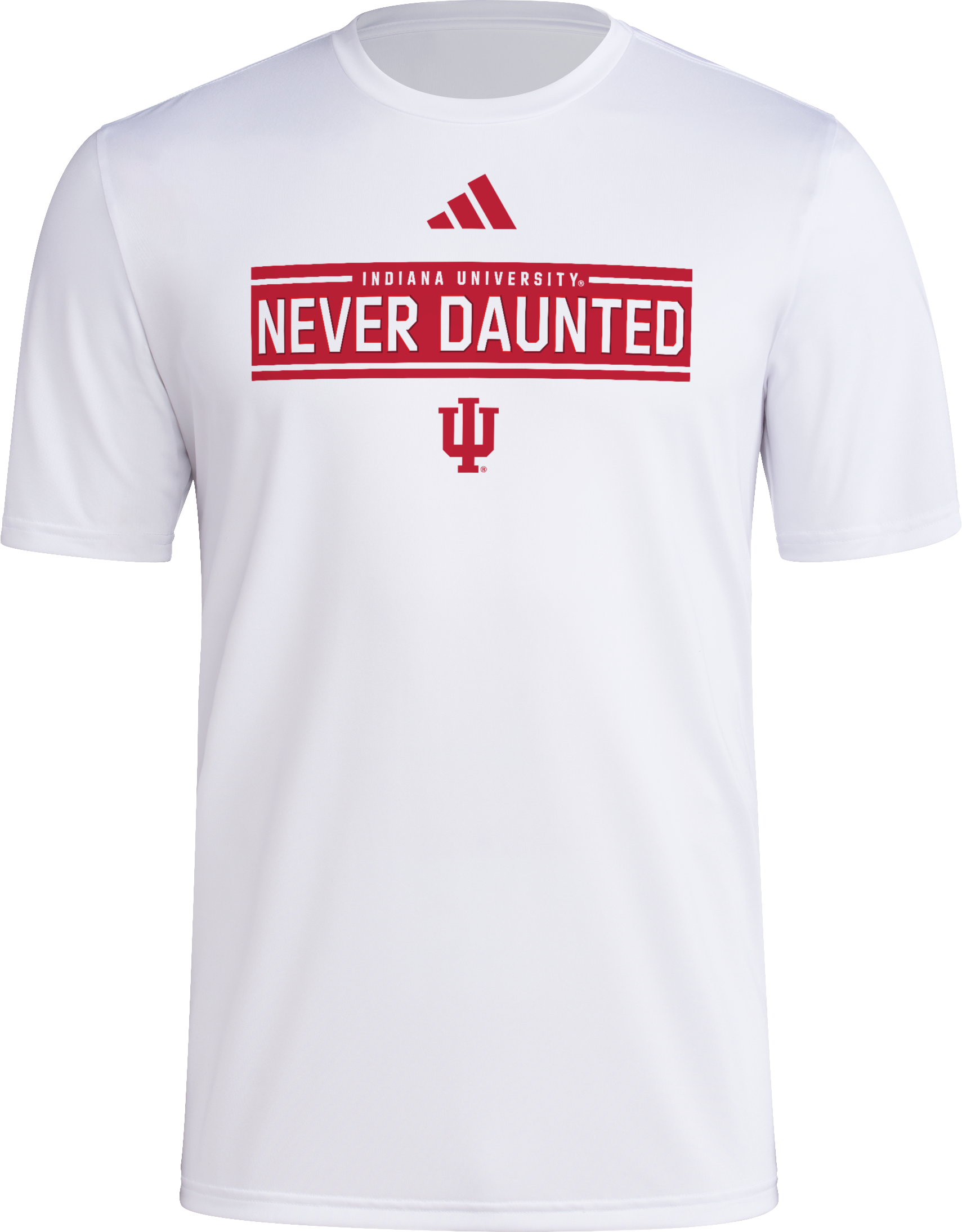 Indiana Hoosiers Never Daunted White T-Shirt - Front View