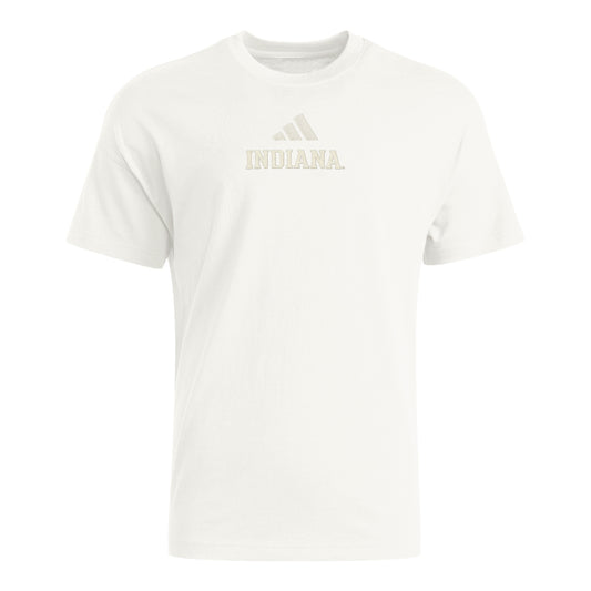 Indiana Hoosiers Adidas Short Sleeve White All Season T-Shirt - Front View
