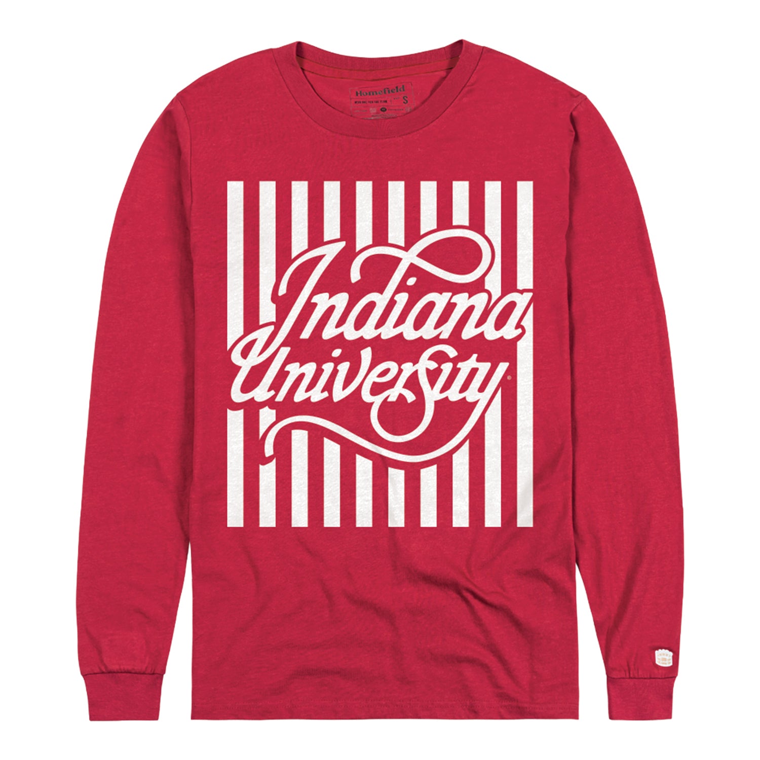 Indiana Hoosiers Candy Stripe Script Long Sleeve T-Shirt - Front View