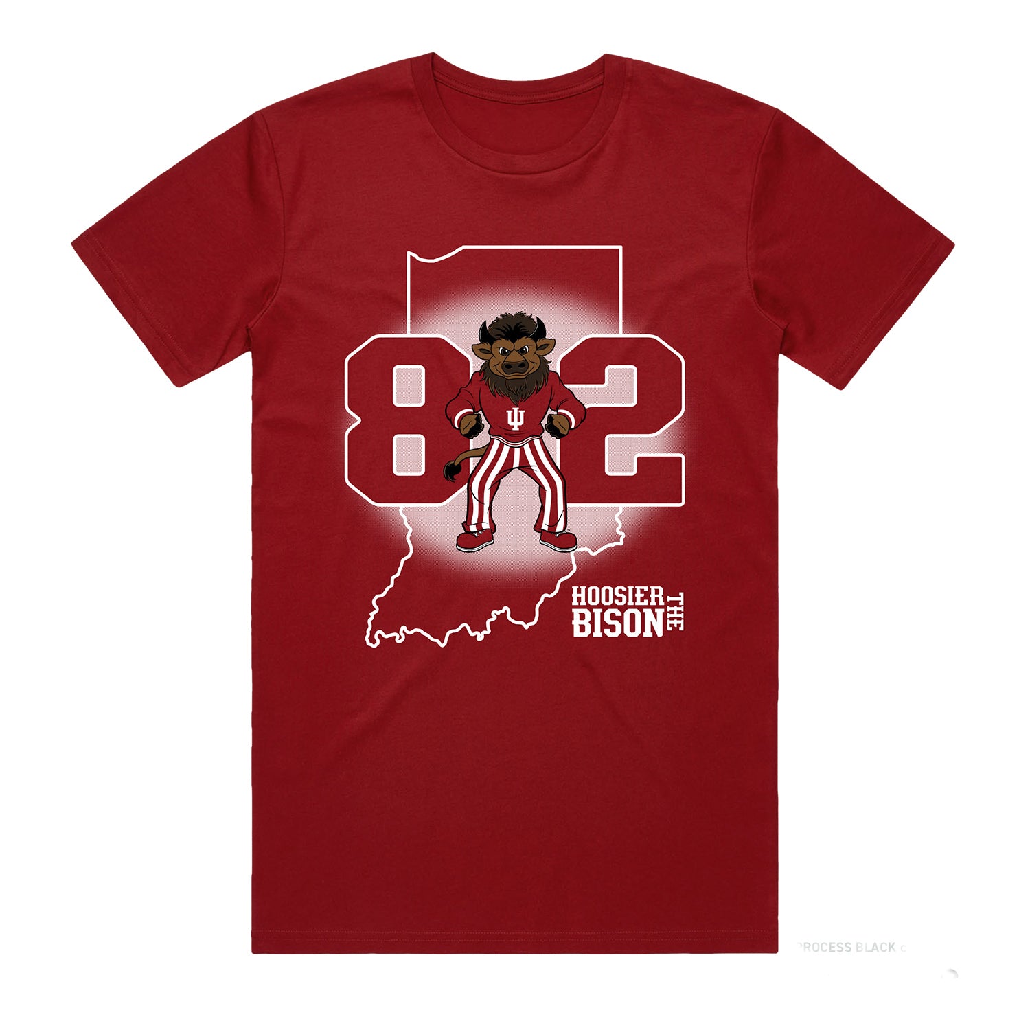 Indiana Hoosiers Hoosier the Bison 812 Indiana T-Shirt - Front View