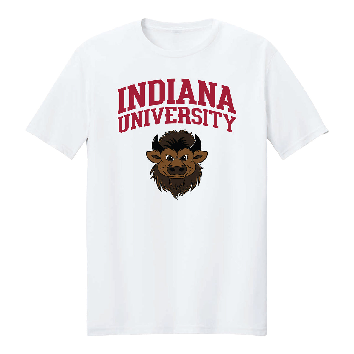 Indiana Hoosiers Hoosier the Bison White T-Shirt - Front View
