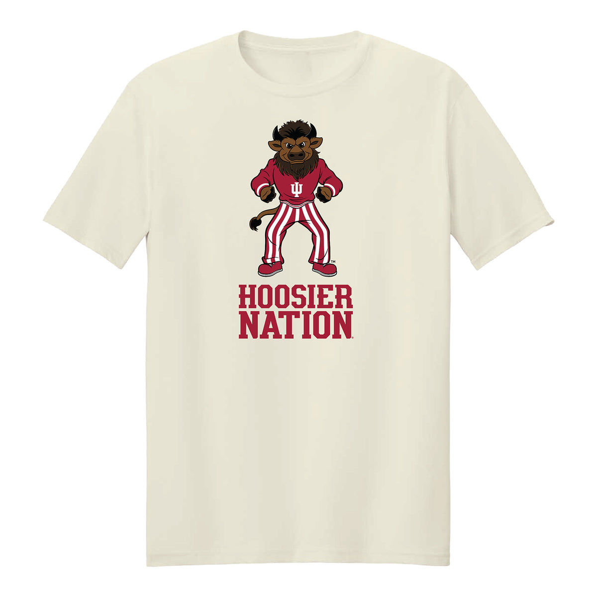 Indiana Hoosiers Hoosier the Bison Hoosier Nation Tan T-Shirt - Front View