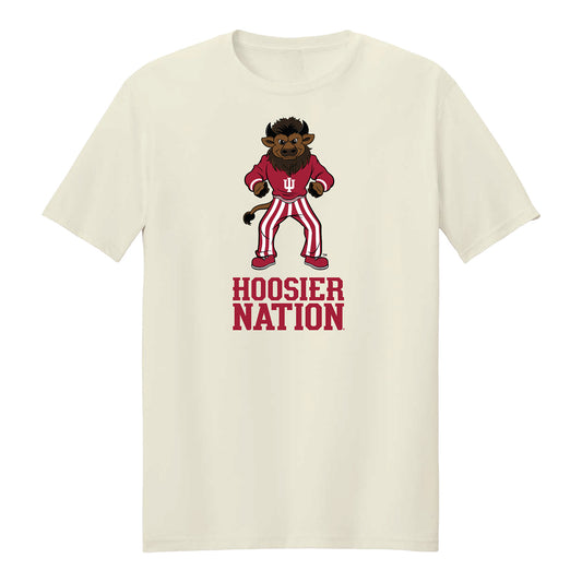 Indiana Hoosiers Hoosier the Bison Hoosier Nation Tan T-Shirt - Front View