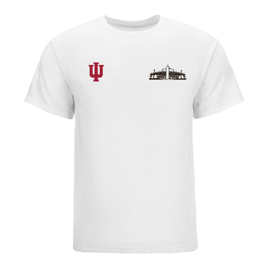 Indiana Hoosiers White Memorial Stadium Hoosier the Bison T-Shirt - Front View