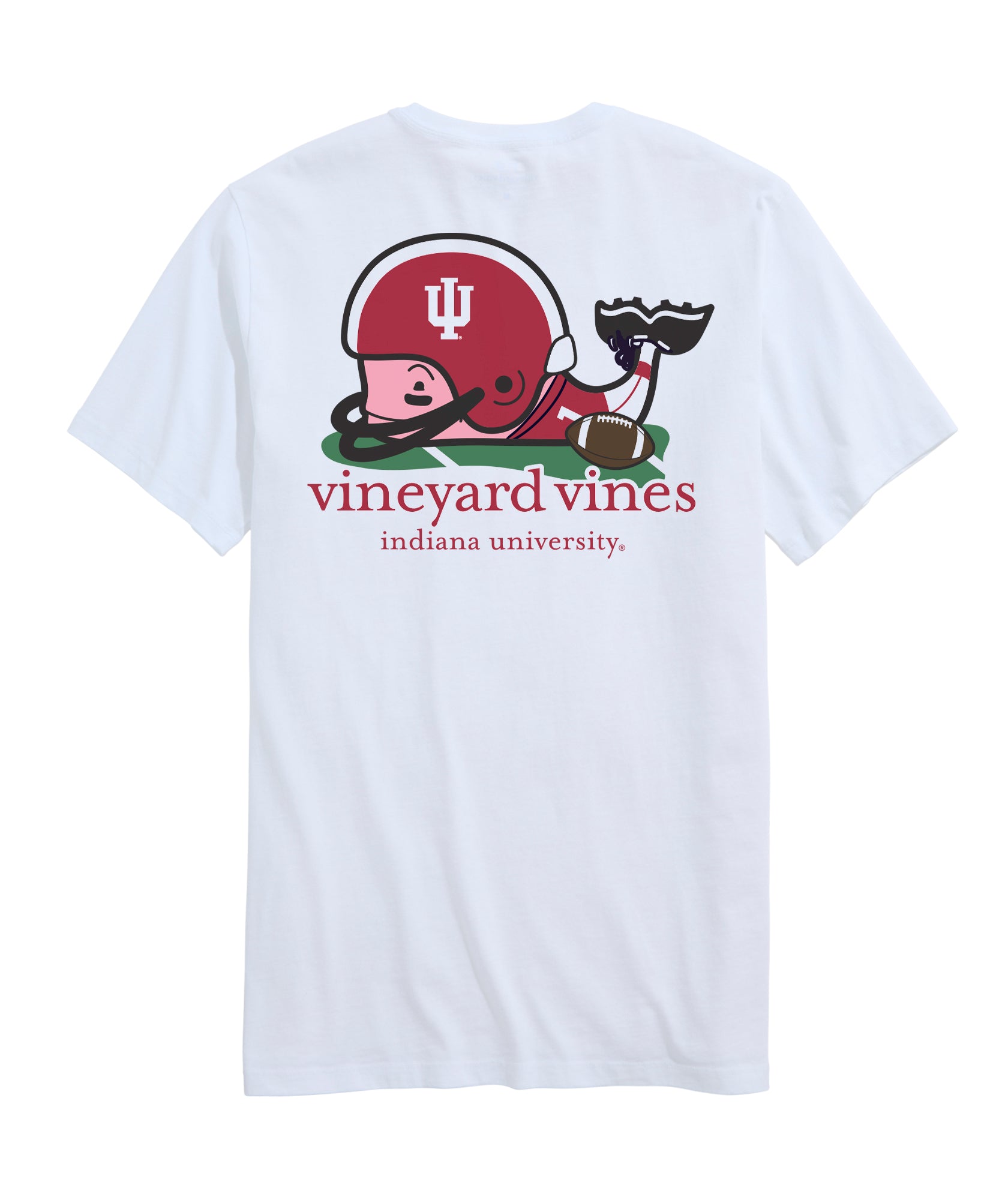 Indiana Hoosiers Vineyard Vines Football Whale T-Shirt - Back View
