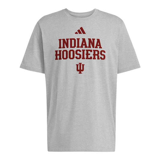 Indiana Hoosiers adidas Wordmark Grey T-Shirt - Front View